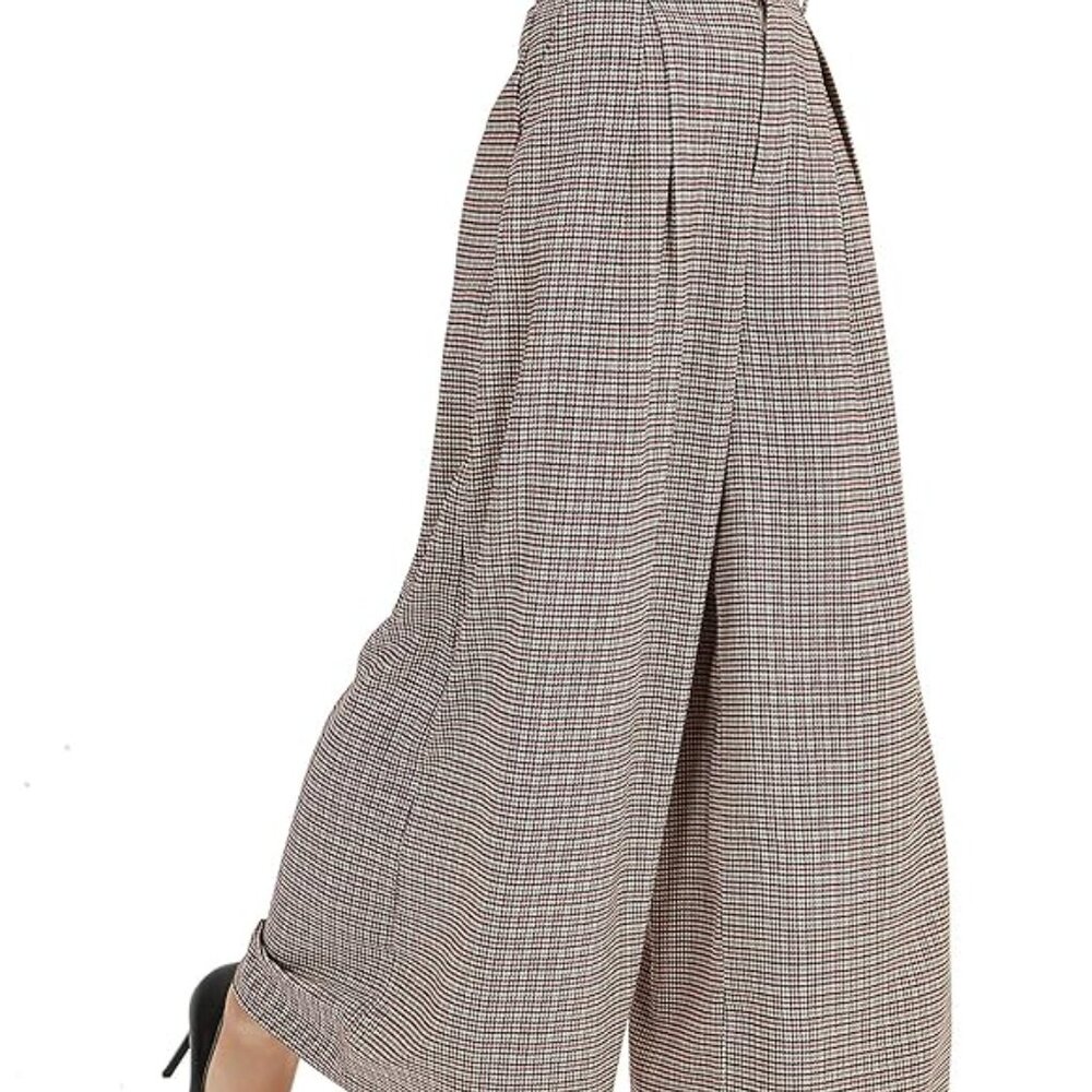 Tronjori Women High Waist Casual Wide Leg Long Palazzo Pants Trousers Regular Si